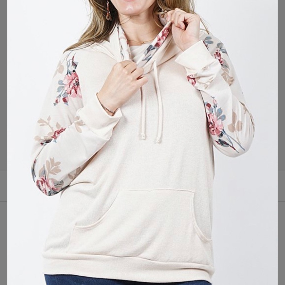 Floral oatmeal hoodie